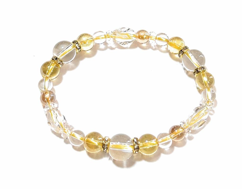 Limited Time Limited Quantity April Birthstone Natural Stone Power Stone Bracelet Golden Aura Natural Crystal Inner Circumference Women L Money Luck
