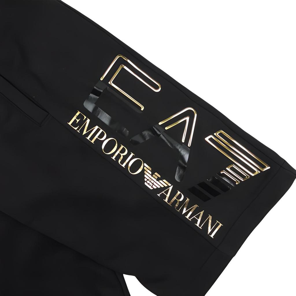 Emporio Armani SS23 Принт с логотипом Эластичная талия Прямые Повседневные шорты Мужские шорты Черный 3RPS57-PJLSZ-0208