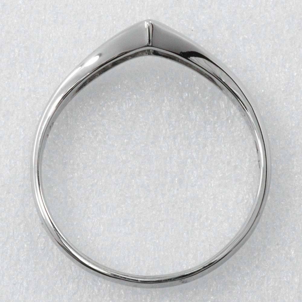 V-shaped 5P Ring Pt900Platinum/diamond #7.8(US Size) V character 2.7g Women Used
