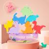 Dinosaur Balance Boat: Wooden Stacking Blocks for Early Learning & Intellectual Development