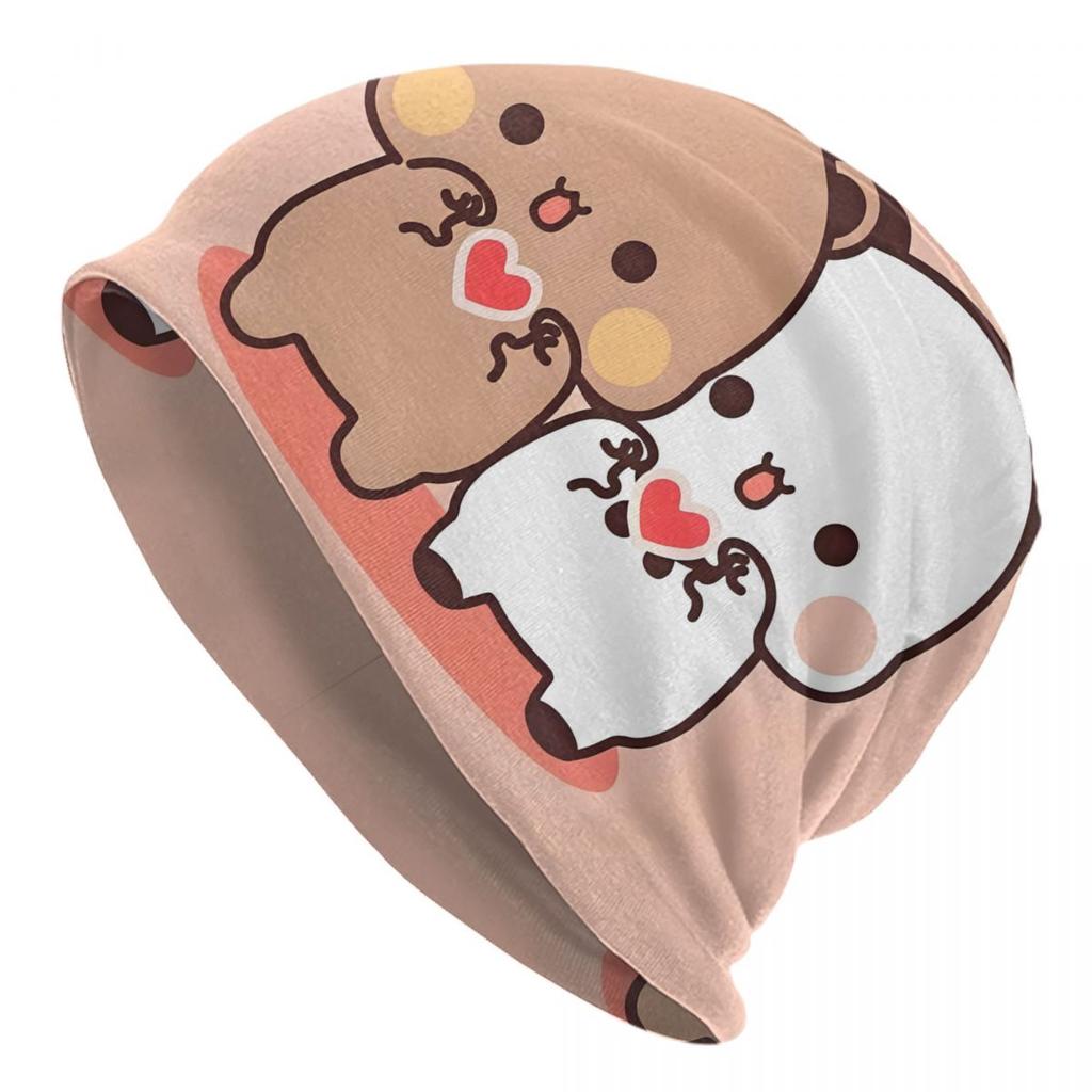 Шапка Boba Mochi Персик и Гома от Beanies Caps для Хип-Хопа Зимняя Теплая Вязаная Шапка Взрослая Аниме Панда Медведь Бубу Дуду Шапки-Бонетки