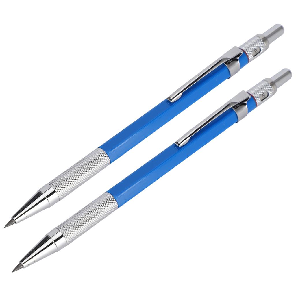 2Pcs High Quality Metal Mechanical Click Pencil 2.0MM for Drawing Design Proofing Writing
