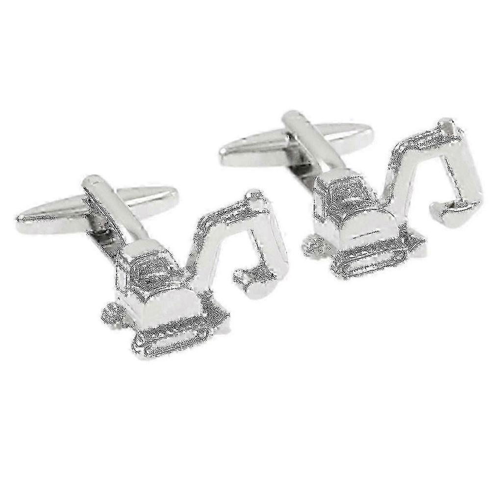 Excavator-shaped cufflinks, 1 pair weighing 14 grams, made of copper, suitable for various occasions to show elegance