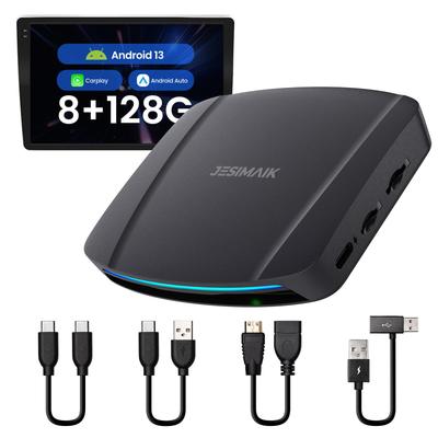 JESIMAIK CarPlay Ai Воспроизведение видео Смотрите YouTube и Netflix в вашем Android Беспроводной автомобиль Автоматический беспроводной экран 4G LTE Приложение 8 ГБ 128 ГБ Расширяемый