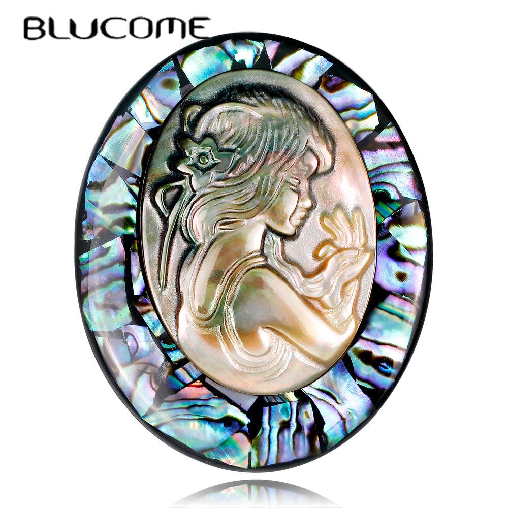 Blucome Натуральная ракушка морского ушка, брошь с медалью красоты, женская брошь для пальто, костюма, булавки для лацкана, подарок на Новый год