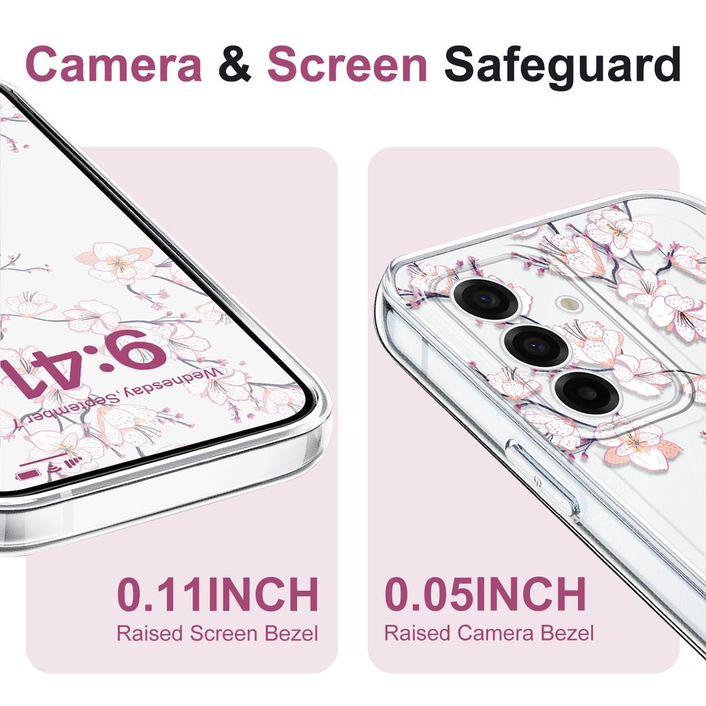 Прозрачный чехол для телефона 'Цветочный танец' для Samsung Galaxy A57 A56 A55 A37 A36 A35 A26 A25 A17 A16 A15 A07 A06 A05 Мягкий чехол из ТПУ