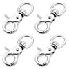 Trigger Snap, Stainless Steel Snap Hook, Spring Hook, Keychain, 360-Degree Rotation, Drop Prevention, Heavy-Duty Capacity, 6cm, Silver, Pack of 4