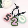 Bag Charm Number PU Leather Keychain Anti-lost Leather Key Ring Girls Couple Girlfriends