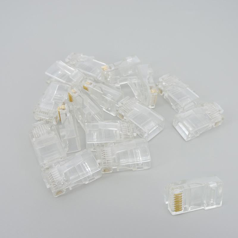 10/20/50 шт. модуль сетевого кабеля RJ-45 с кристаллической вилкой CAT-5/5e 8-ядерный позолоченный сетевой разъем Ethernet