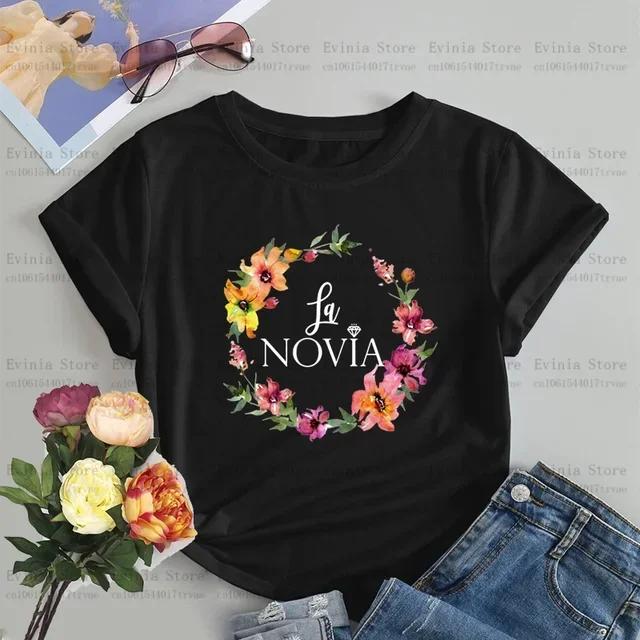 Women T-shirt Casual Ladies Basic O-collar Girl Short Sleeved T-shirts Wedding Party Team Bride Print Bachelorette