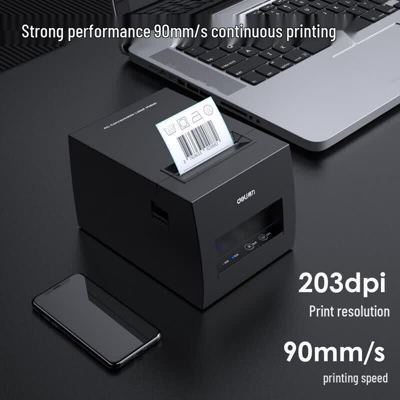 Deli DL-886BW 80MM Bluetooth Термопринтер для этикеток CN вилка (адаптер в комплекте)