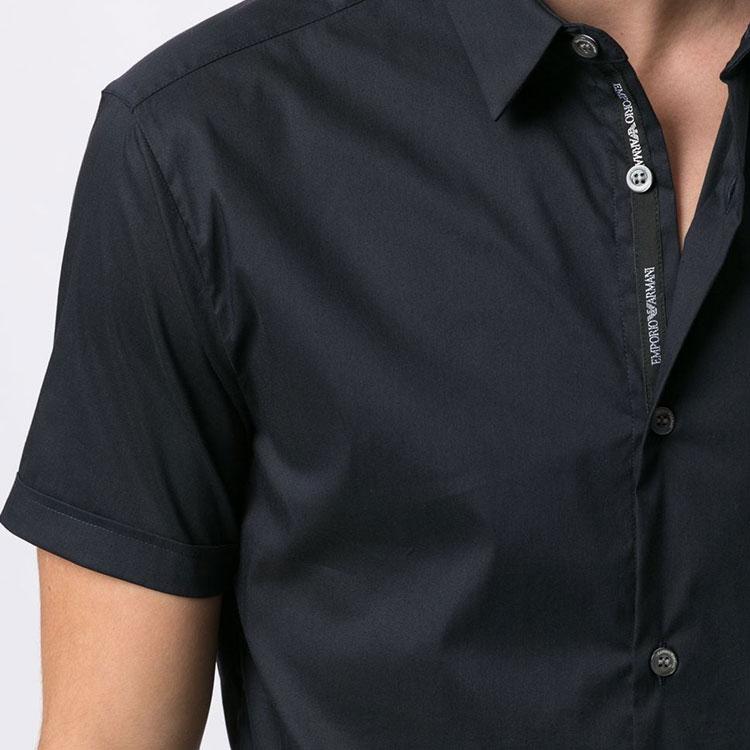 EMPORIO ARMANI Solid Color Shirt Men's Marine Blue 3H1C10-1N6RZ-0920