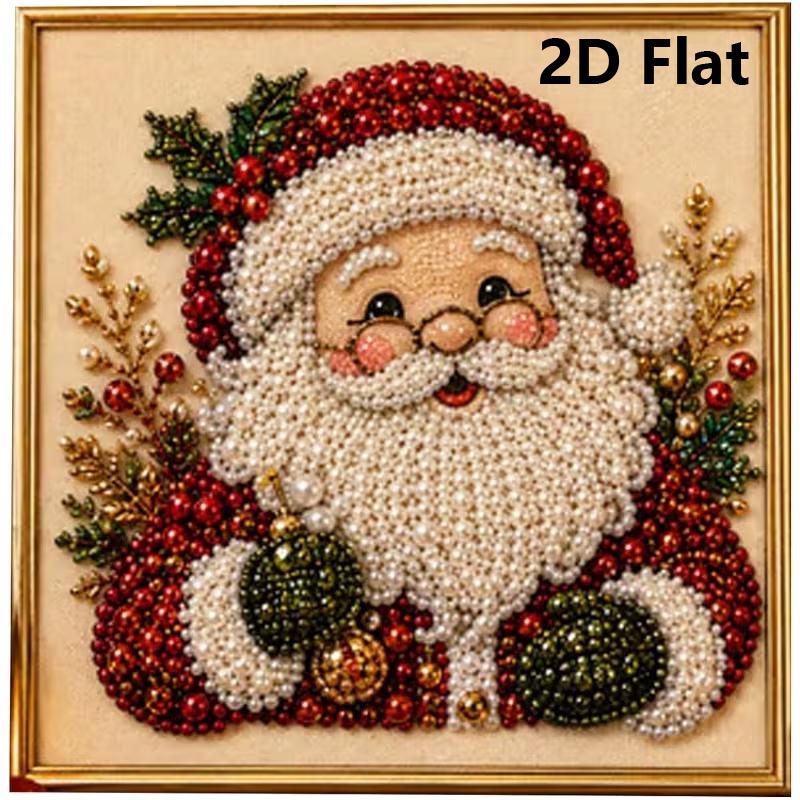 DIY Christmas Pearl Diamond Painting Kit, 2D Santa Claus Diamond Art Craft Set, Creative Holiday Home Wall Decor for Adults and Beginners