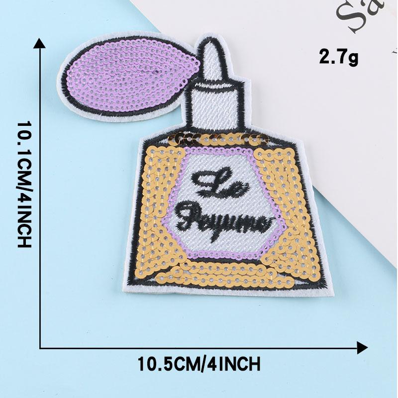 Этикетка из ткани с вышивкой бисером и пайетками Duoku для самостоятельной нашивки на одежду