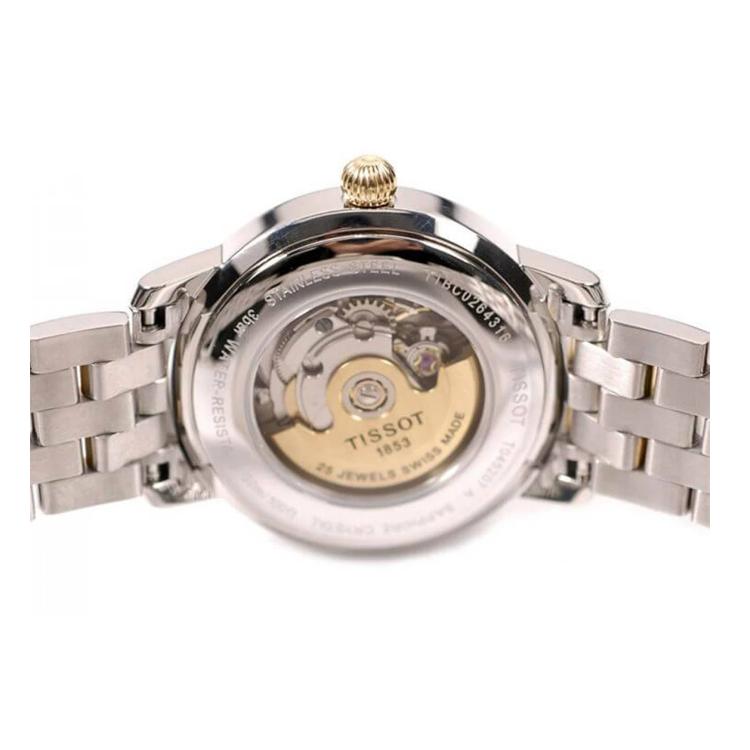 Tissot Автоматический Механический Механизм Водонепроницаемость 30 м Женские Часы 28 мм Серебристый Циферблат T045.207.22.033.00
