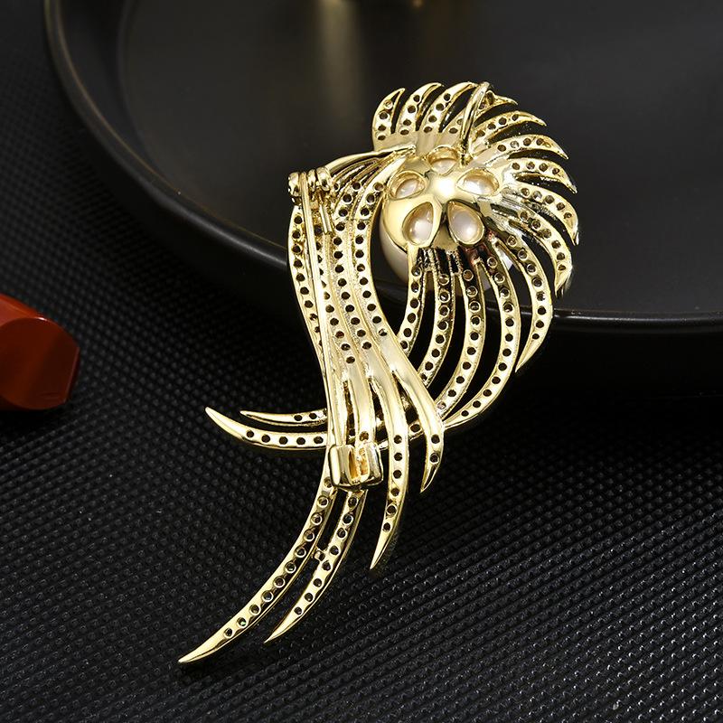 Angel Wings Pearl High-End Temperament Brooch Simple Atmosphere Retro Suit Corsage Coat Versatile Pin
