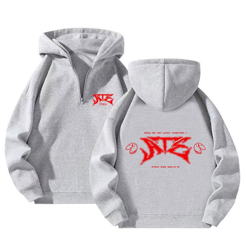 Мужские Женские Худи StrayKids Комбинированный Принт Толстовка на Молнии Новая Толстовка на Молнии Мужская и Женская Одинакового Стиля