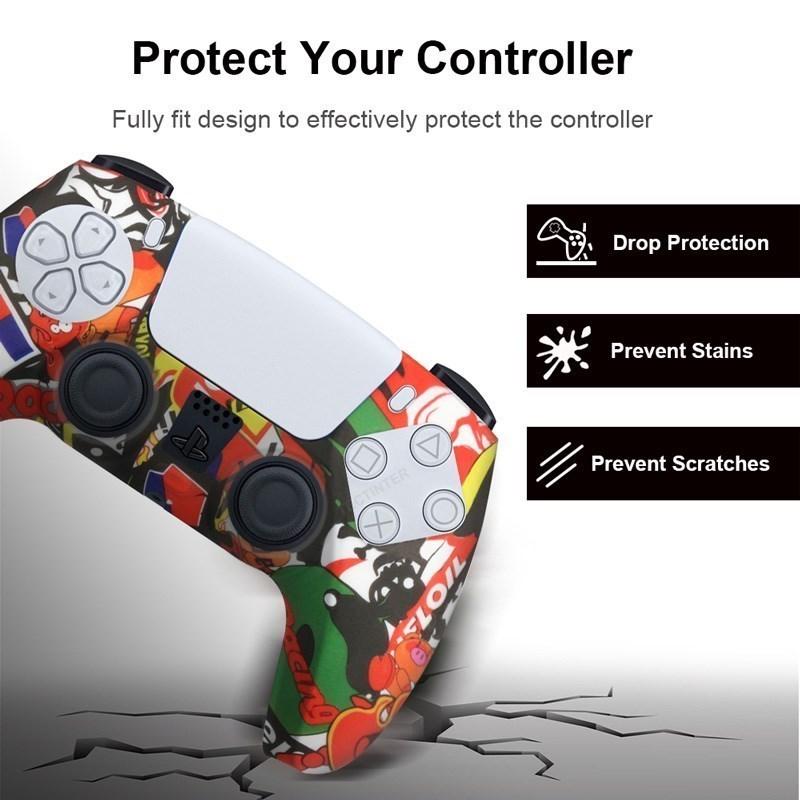 Silicone Protective Case For PS5 Controller Skin Cover For Playstation 5 PS5 Slim Gamepad Protector Thumb Grips Game Accessories