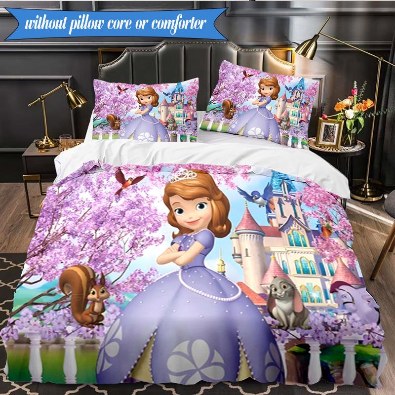 Princess Sofia 3pcs K-pop music group Bedding set,Ideal for Bedroom, Dormitory,Including Duvet Cover And 2pcs Pillowcases,Fan gifts