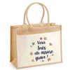 Sac Cabas - PLANETEE - Inès Elle Assure Grave - Jute Naturel - 43x33 Cm - Imprimé En France