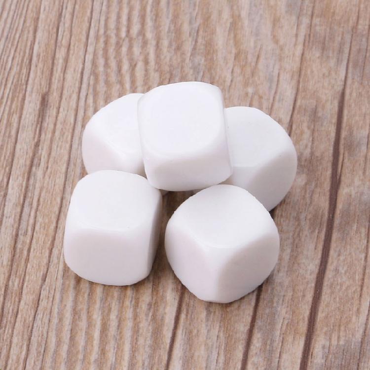 10Pcs Kids Educational Toy Board Game Dices Set White Dices Mathematical Tool 6 Sided Dices Acrylic Round Corner Dices