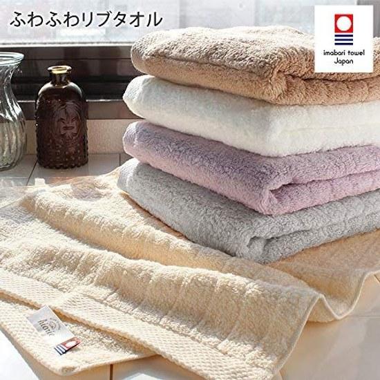 Imabari Towel Certified Face hiorie Fuwafuwa Rib Made Japan 100 Cotton Set 3 Moss Pink