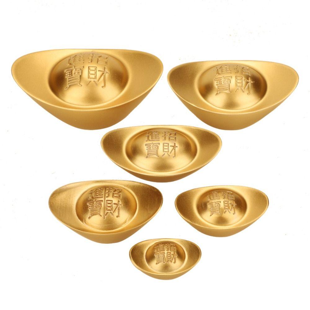 Pure Copper Gold Ingot Solid Desktop Ornaments Simulation Treasure Bowl Ornament Living Room