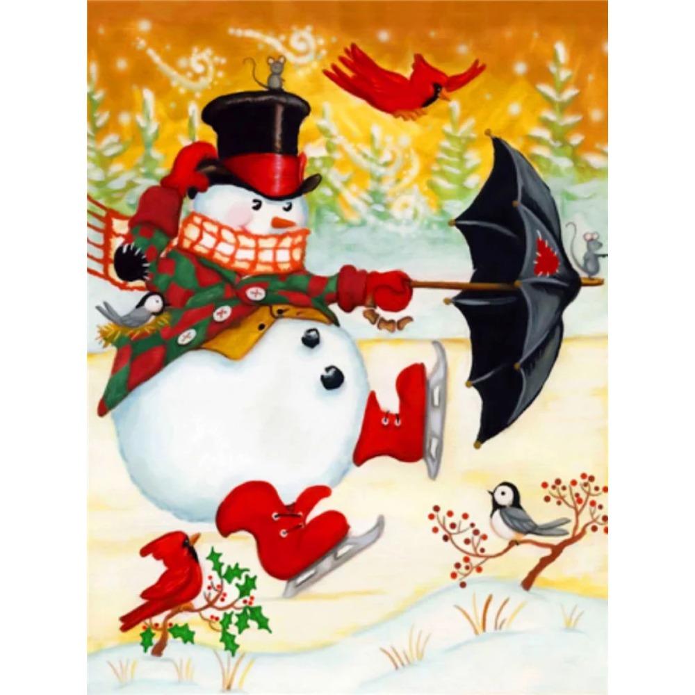 Алмазная живопись Art Full Drill Снеговик Алмазная картина Ручная работа Снежный день Diy Алмазная мозаика Картина Украшение дома Рождественский подарок