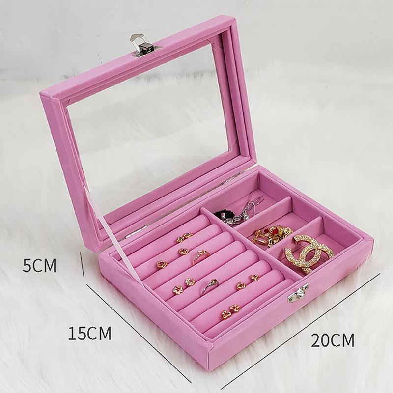 New Transparent Window Large Capacity Jewelry Storage Box, Simple And High-End Ring Necklace Jewelry Storage Display Box