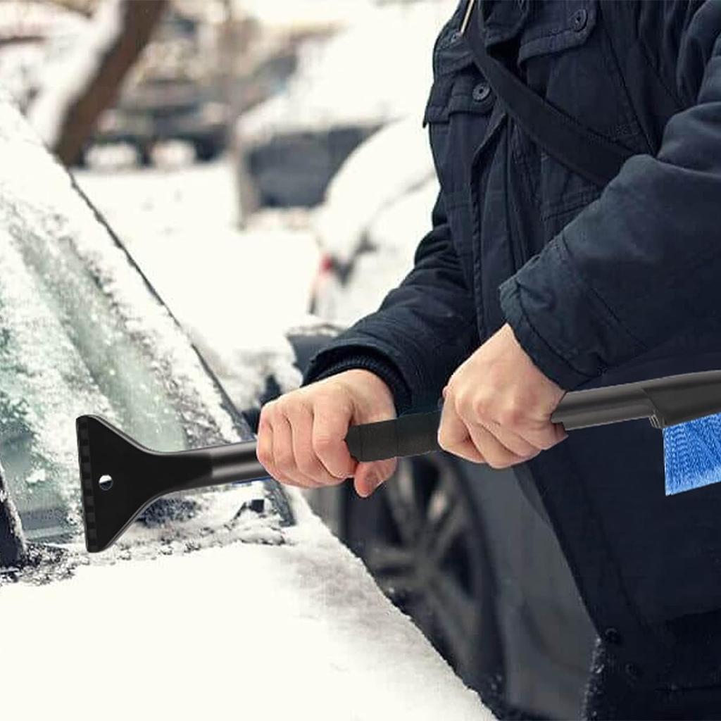 Автомобильная щетка для скребка для снега 2 в 1, щетка для чистки, автомобильная щетка для снега, выдвижная зимняя щетка для снега с нескользящей ручкой из пенопласта для грузовиков и внедорожников, автомобилей