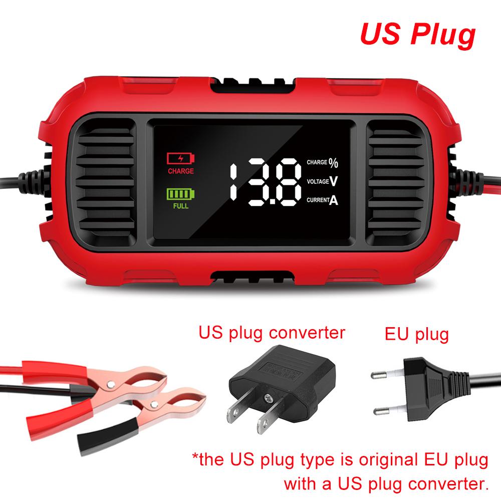 2A 12V Зарядные устройства для автомобильных аккумуляторов Цифровое обслуживание аккумуляторов Для AGM GEL Свинцово-кислотных аккумуляторов Зарядное устройство для аккумуляторов мотоциклов и скутеров