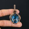 Ювелирные изделия с подвеской из чистой медной проволоки ручной работы из драгоценного камня синего топаза на День памяти
