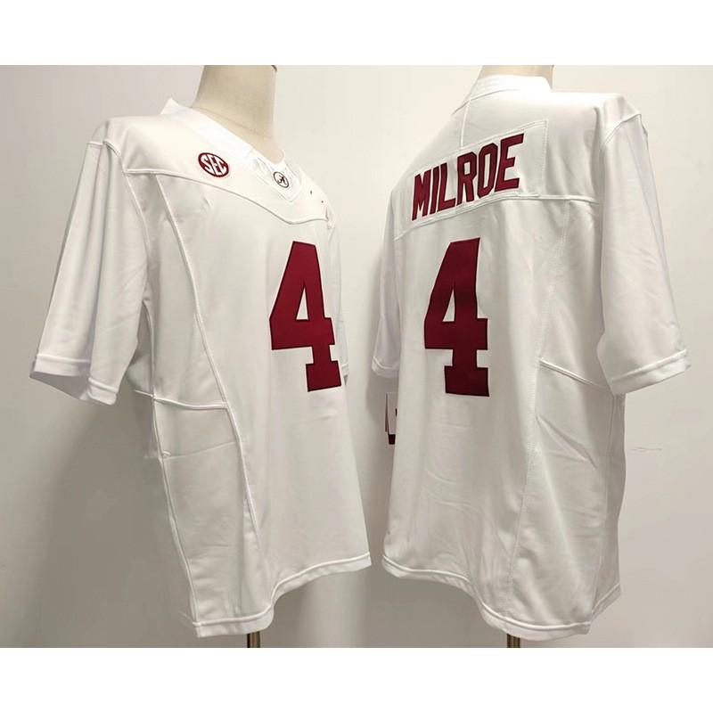 Mens Cotton Blend Rugby Jersey Training Shirt With Embroidered Number 4 Player Names Milroe Williams NCAA Style