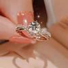 New Imitation Moissanite Diamond Ring Simulation Diamond Ring Women's Niche Open Ring Ins Style Fashion Personality