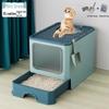 Большой кошачий туалет с защитой от брызг и запахов, с укрепленным утолщенным ящиком