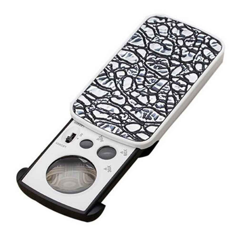 30X 60X 90X Оценка ювелирных изделий со светодиодной УФ лупой Акриловая оптическая линза Лупа Увеличительное стекло