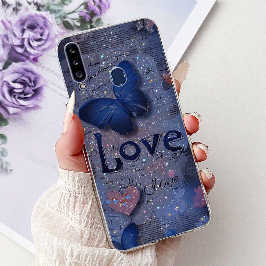 Case For Samsung Galaxy A20 A20e A20s Cover Fashion Flower Butterfly Soft Silicone Clear Bumper For Samsung A30 A 30 A 20 Covers