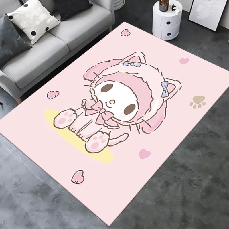 Коврик для офиса Каваи, Противоскользящий коврик My Melody, Машинная стирка для гостиной, спальни, офиса, Разные размеры, Коврик для спальни, Декоративный коврик, Прочный Ма