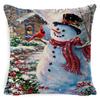 Christmas Snowman Pillowcase Living Room Decoration Linen Pillowcase New Year Santa Claus Christmas Sofa Cushion Cover
