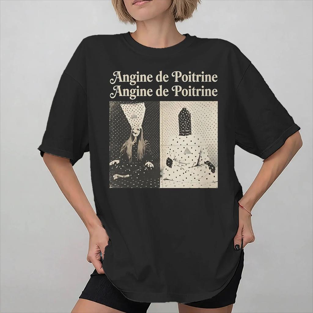 Rock Vintage Clothes Angine De Poitrine Band Merch Tops Fashion Y2k T Shirts Casual Loose Streetwear Graphic Print Tees Unisex