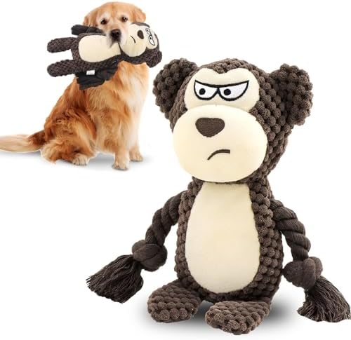 Dog Toys for Large Dogs, Durable Plush Squeaky Chew Toys, Interactive Puppy Teething Toys, Tough Chew Toys for Aggressive Chewers (Style 3)