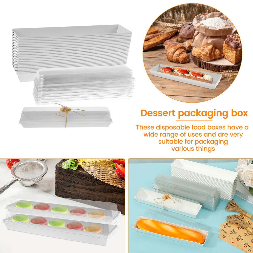 25/50Pcs Paper Charcuterie Boxes for Home Shop Waterproof Oil Resistant Bakery Boxes Good Sealing Multipurpose Sandwich Boxes