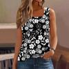 Женская мода повседневная плиссированная жилетка без рукавов с квадратным воротником и принтом летняя футболка