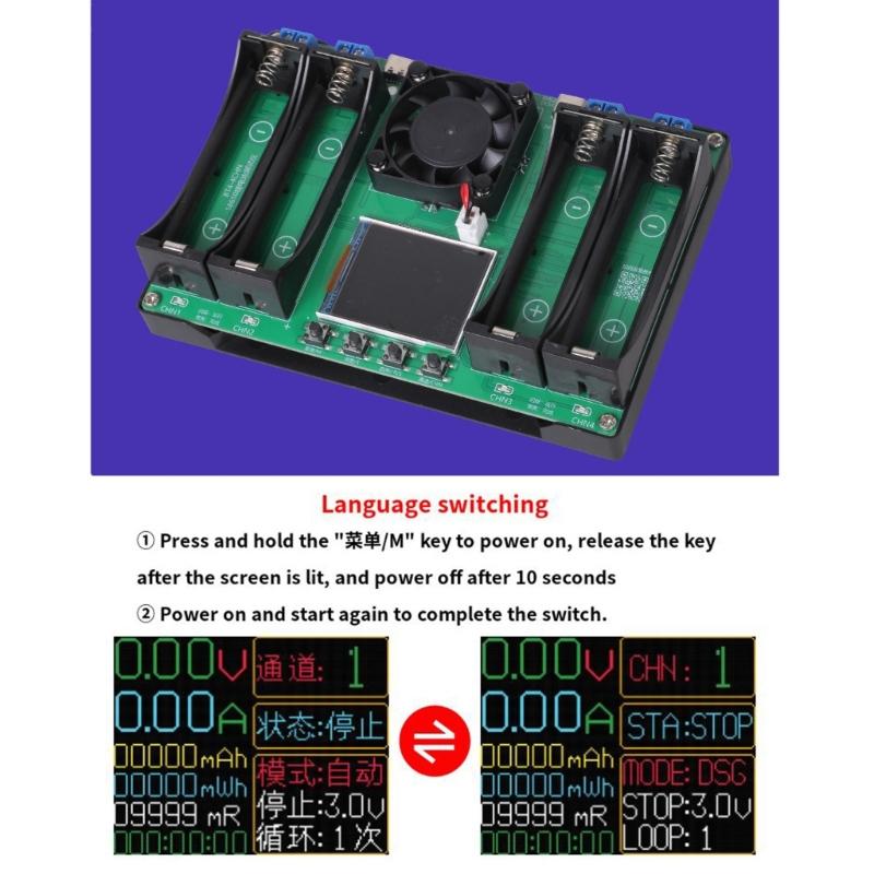 Высокопроизводительный тестер емкости аккумулятора, литиевая батарея типа C, мАч МВтч, цифровой модуль детектора мощности батареи, прочный