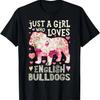 Английский бульдог Просто девушка, которая любит собаку Цветочный футболка