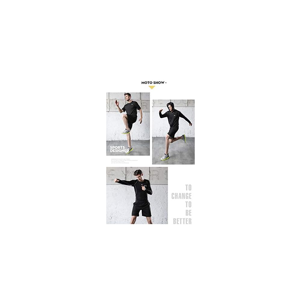 foveitaa Compression Wear Set for Men - 5-Piece Training Wear Set: Breathable, Odor-Resistant,