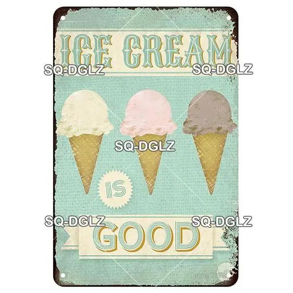 Milchshake Metall Zeichen Vintage Plaque Zinn Zeichen Wand Dekoration Home Decor Bar Zeichen Wohnkultur Eis poster