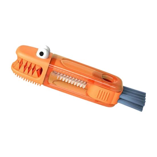 Щетка для крышек чашек «Крокодил» 3-в-1, эргономичная ручка, многофункциональная портативная щетка для чистки зазоров и углов.