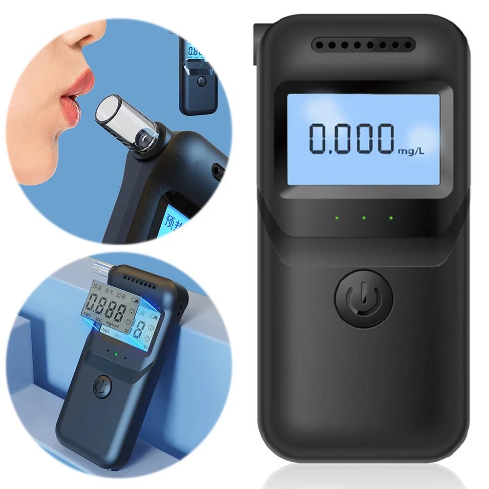 Digital Portable Breathalyzer with 5 Mouthpieces LCD Display Handheld Alcohol Analyzer Drunk Driving Analyzer for Home Party Use