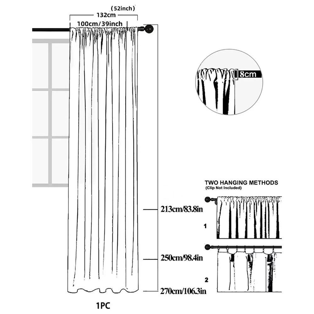 1Pcs Rod Pocket Lace Curtain 150x200cm Window Drape Shades New Sheer Curtain Living Room Decoration